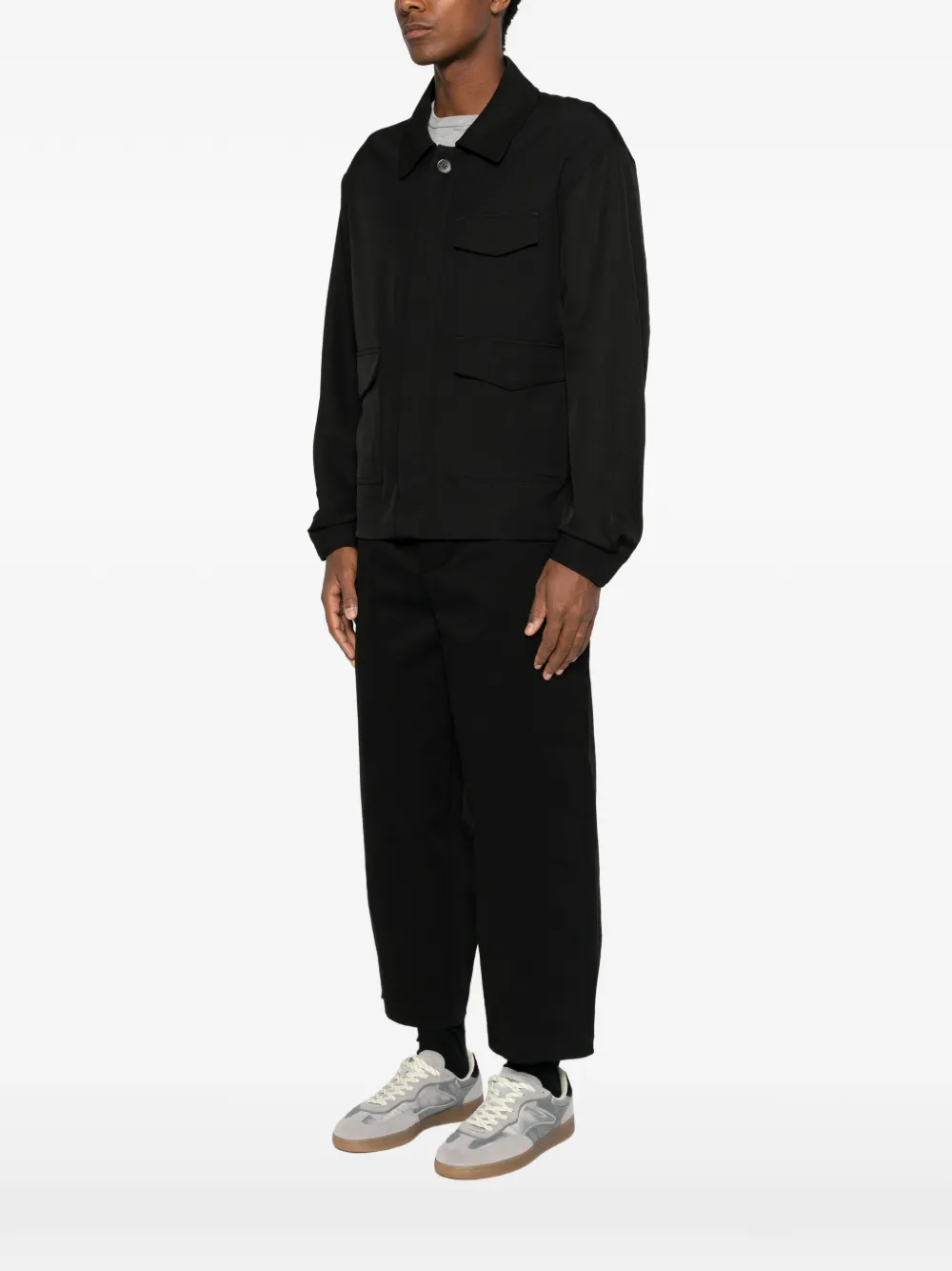 IMPERIAL Shirtjack met knopen en klepzak Zwart
