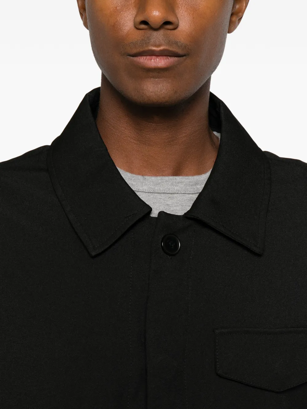 IMPERIAL Shirtjack met knopen en klepzak Zwart