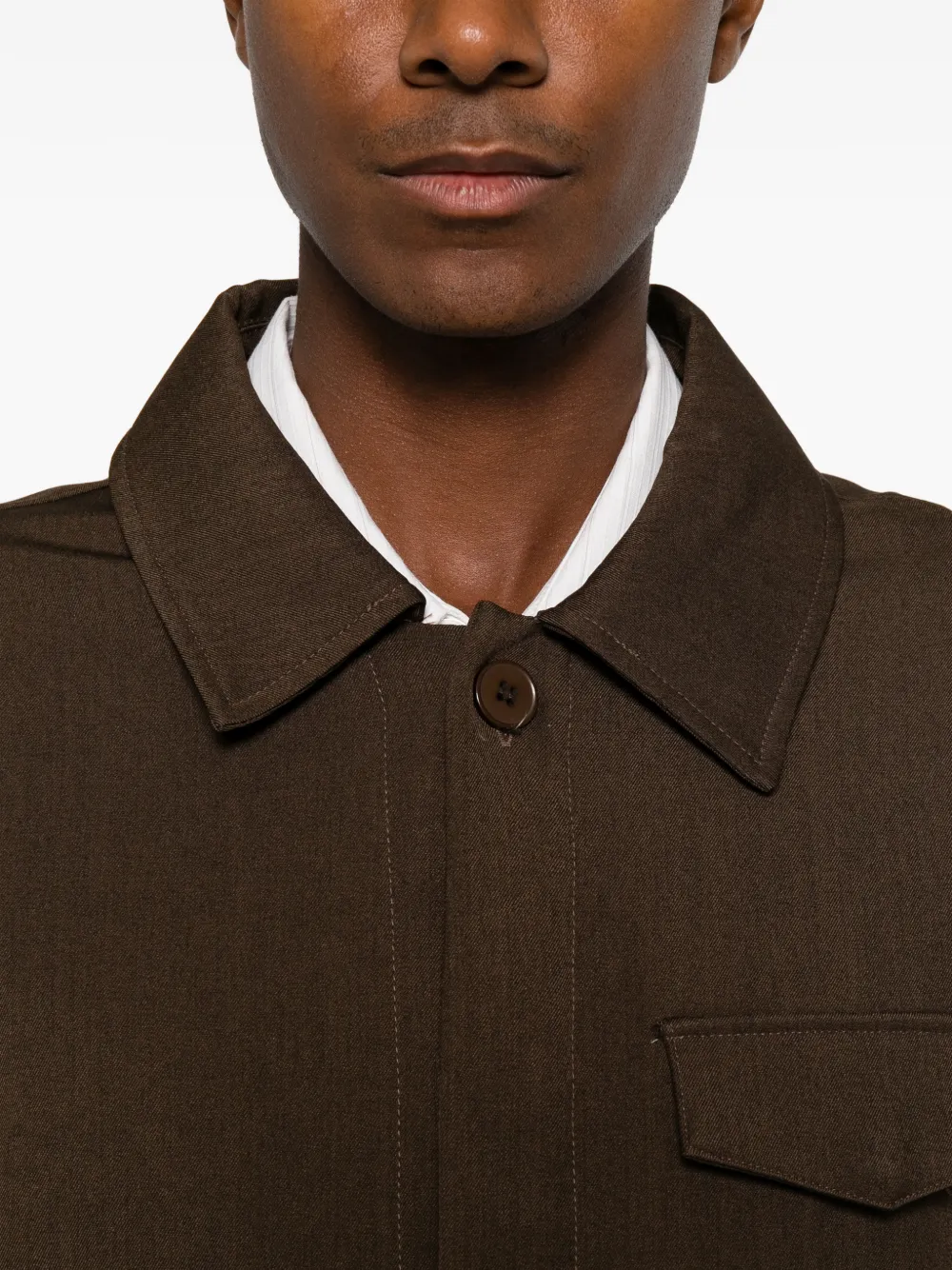 IMPERIAL Shirtjack met knopen en klepzak Bruin