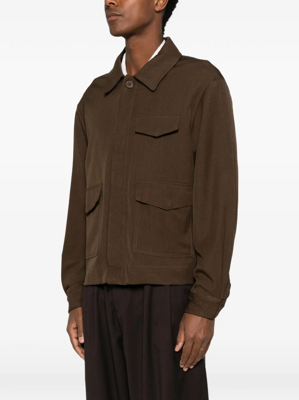 IMPERIAL Shirtjack met knopen en klepzak Bruin