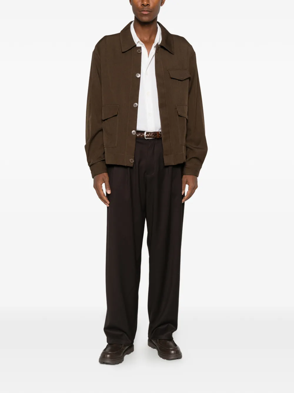 IMPERIAL Shirtjack met knopen en klepzak Bruin