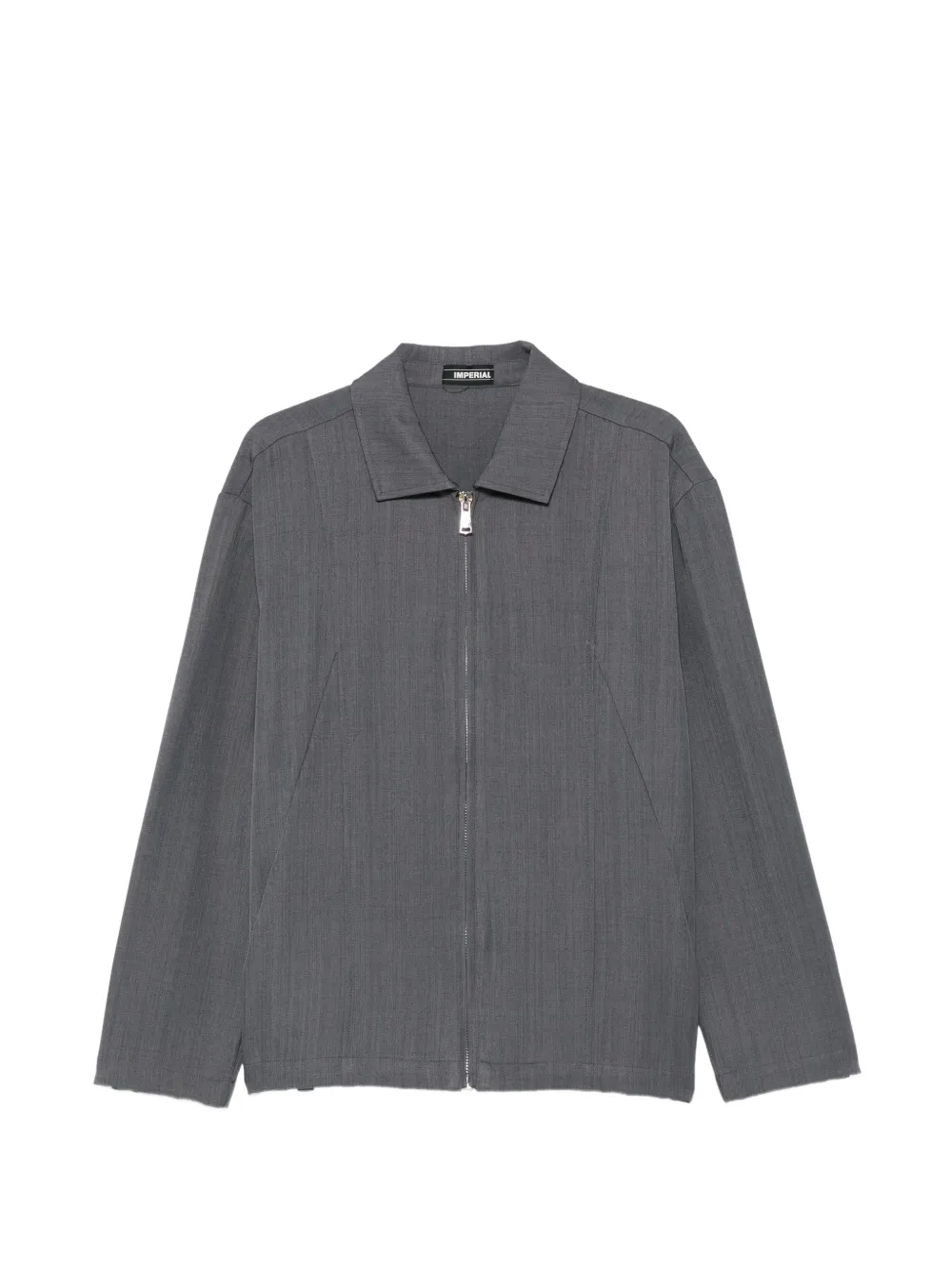 IMPERIAL zip-up elasticated-hem shirt jacket - Grau