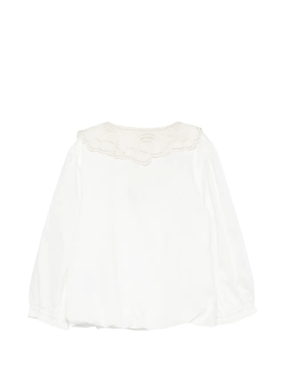 Donsje embroidered-collar blouse Wit