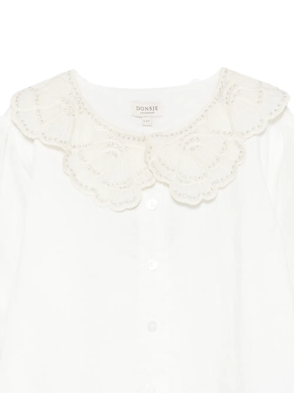 Donsje embroidered-collar blouse Wit