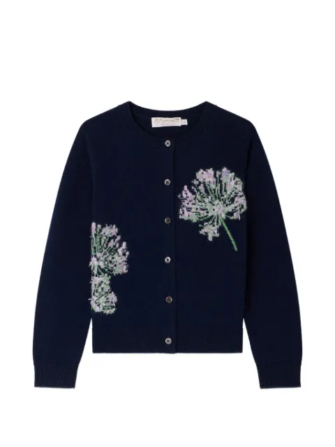 Bonpoint floral-intarsia beaded cardigan