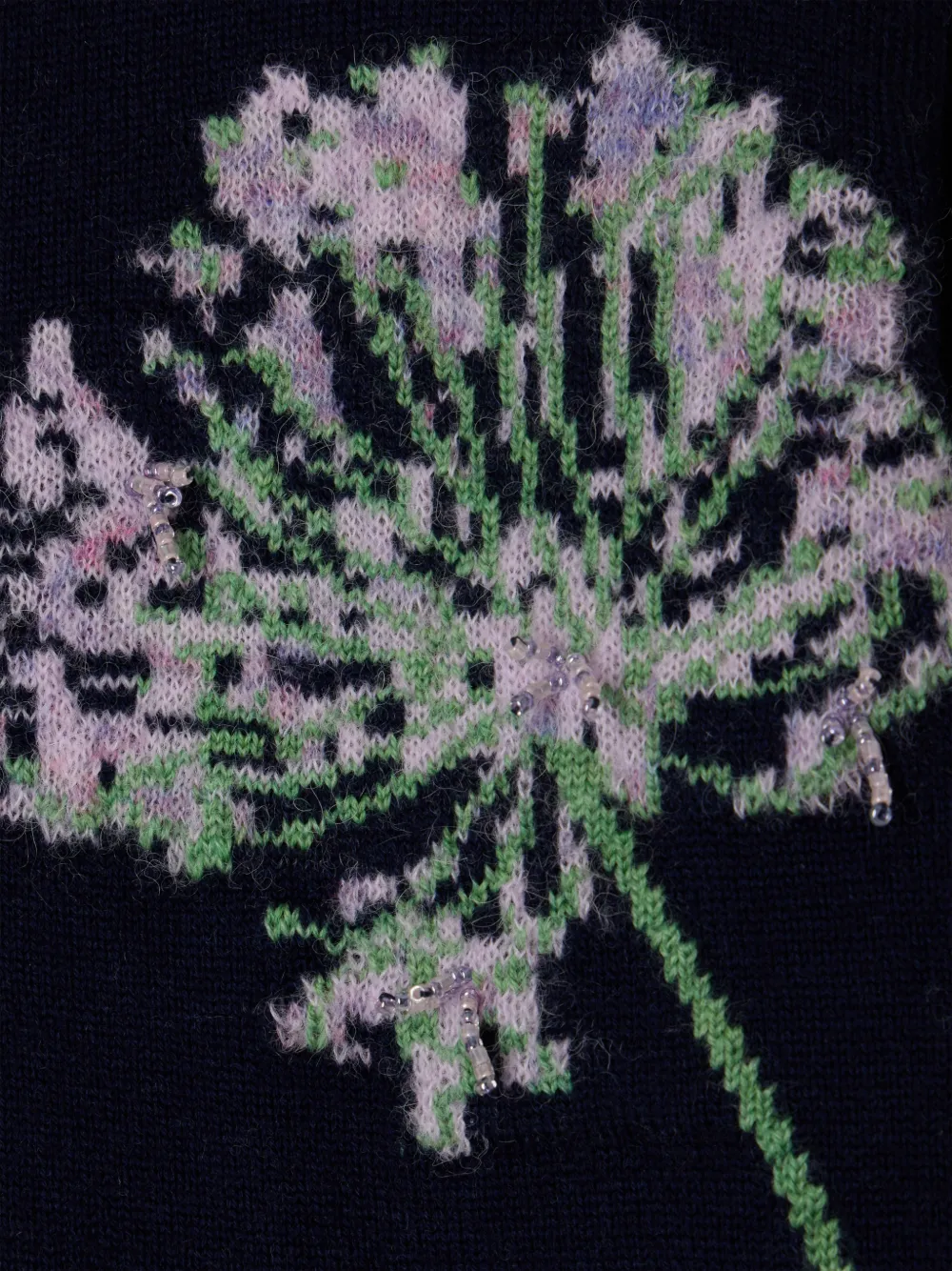 Bonpoint Vest met kralen en bloem intarsia Blauw