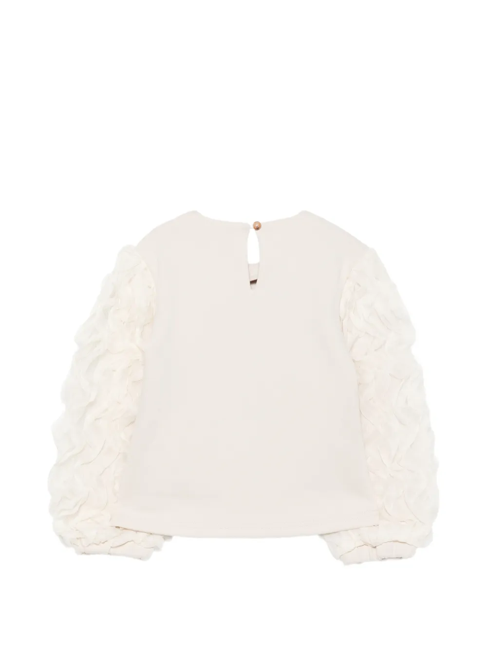Donsje Sien ruffled long-sleeve top Beige