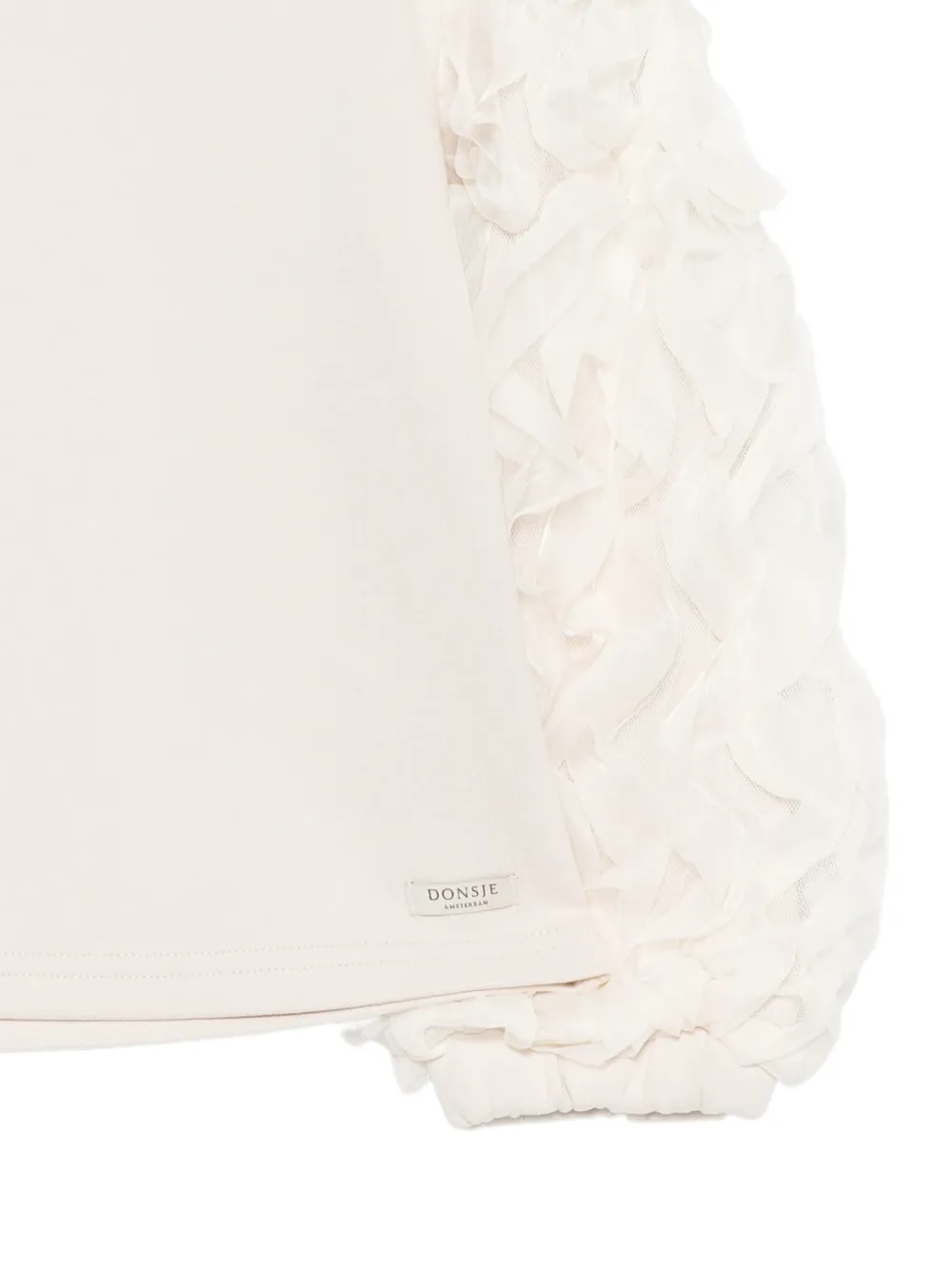 Donsje Sien ruffled long-sleeve top Beige