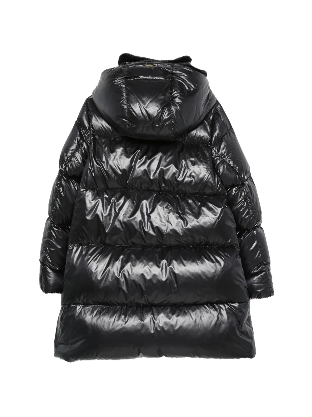 Herno Kids quilted hooded coat Zwart