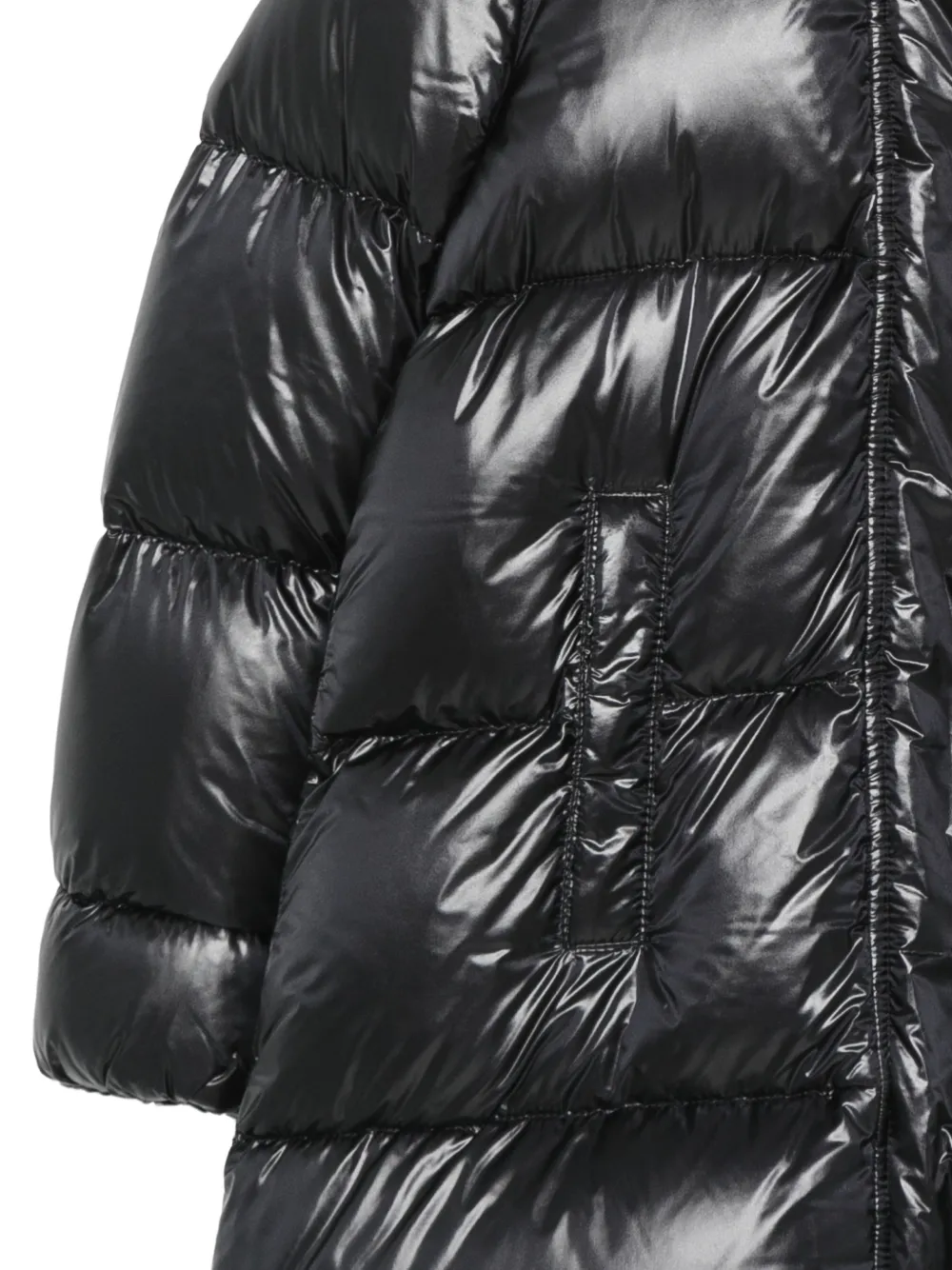 Herno Kids quilted hooded coat Zwart
