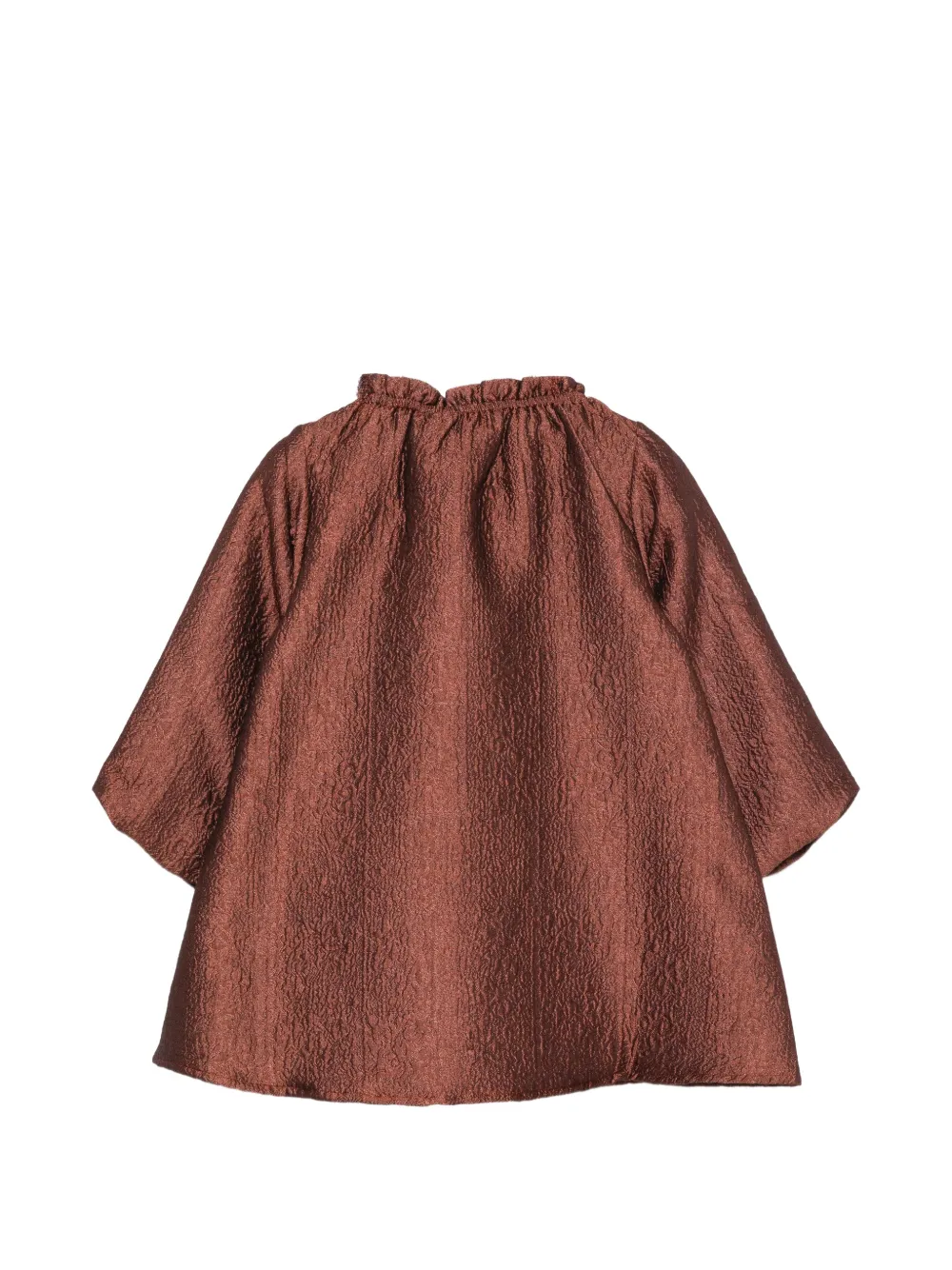 Donsje ruffled metallic-effect dress Bruin