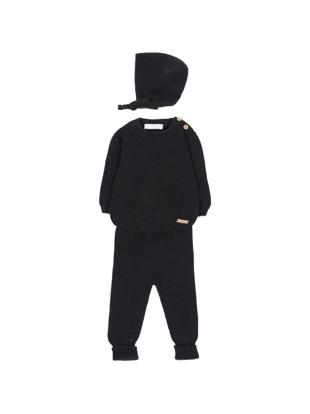 Martin Aranda button-detail knitted set - Nero