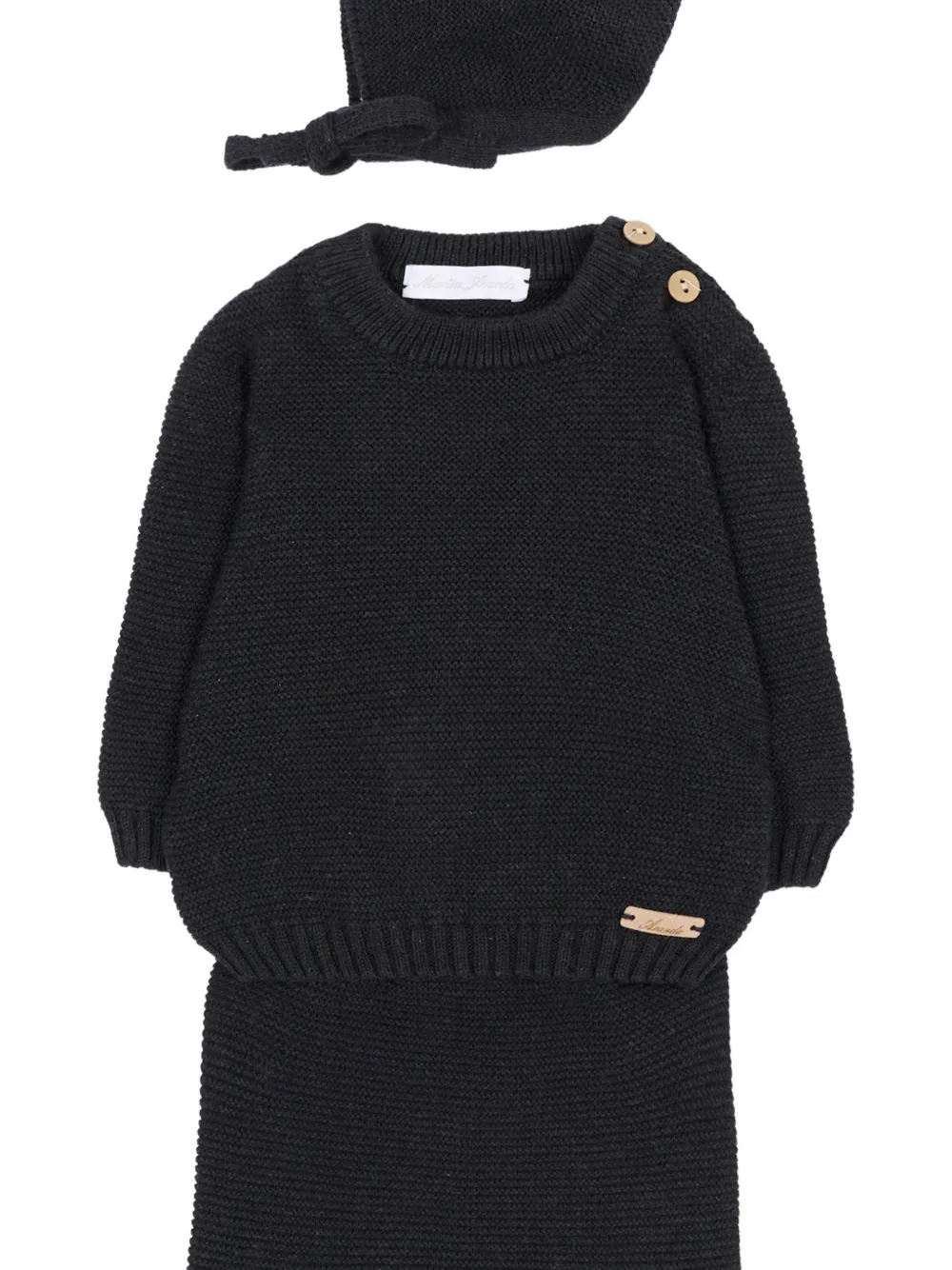Martin Aranda button-detail knitted set Zwart