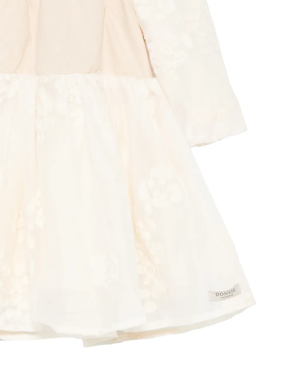 Donsje Kylen floral-embroidered ruffled dress Beige
