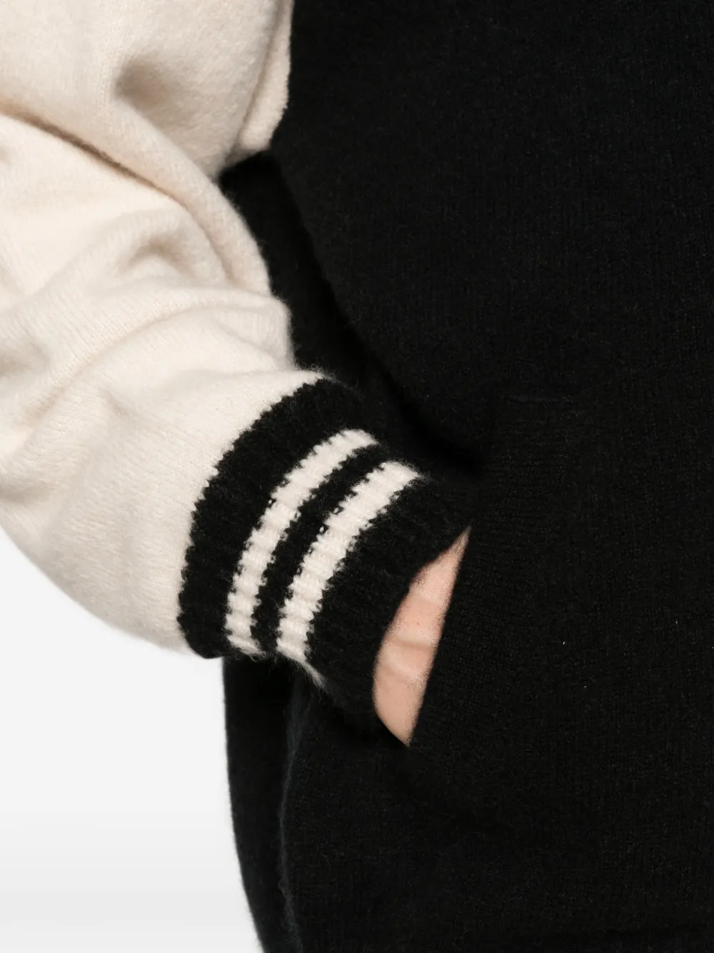Laneus long-sleeve colour-block cardigan Zwart