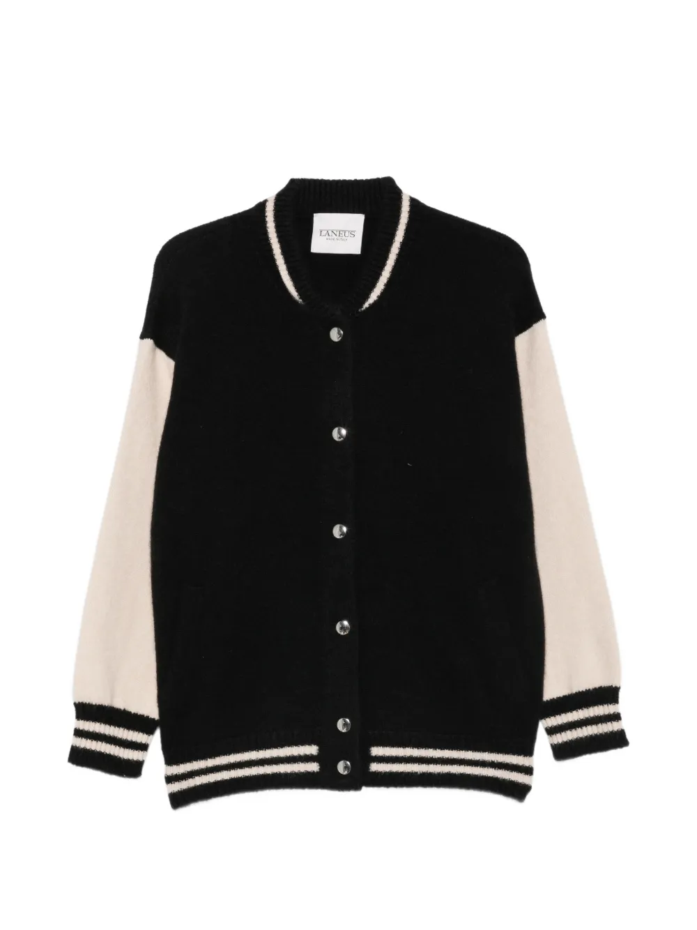 Laneus long-sleeve colour-block cardigan - Schwarz