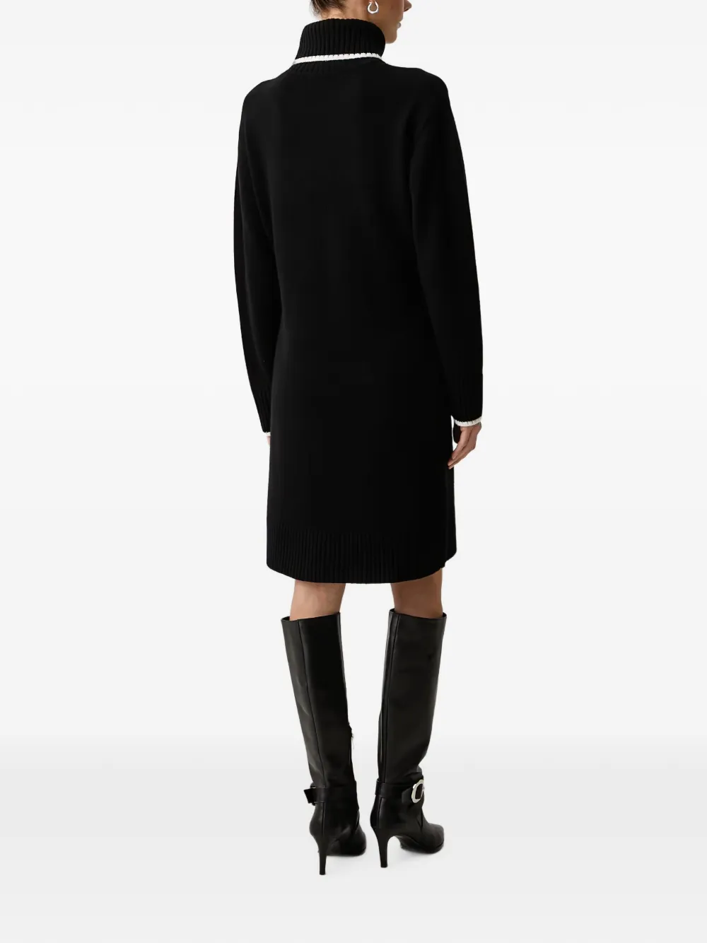 Karl Lagerfeld Mini-jurk met col en geborduurd logo Zwart