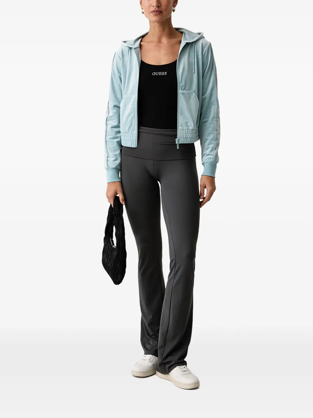GUESS USA Lotus flared legging met straslogo Grijs