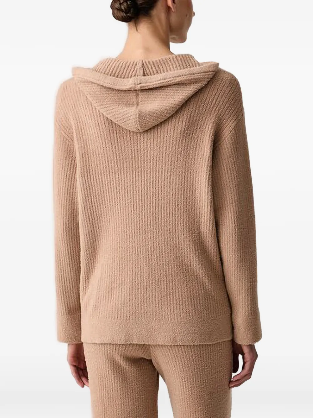 GUESS USA Ribgebreide hoodie met geborduurd logo Beige