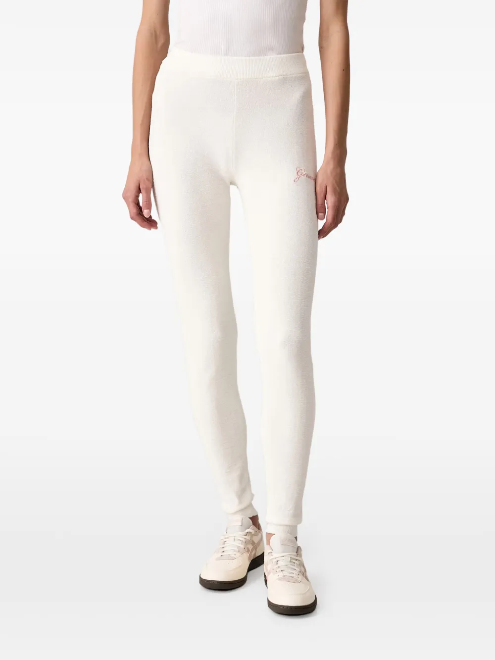 GUESS USA Aria logo-embroidered track pants - Bianco