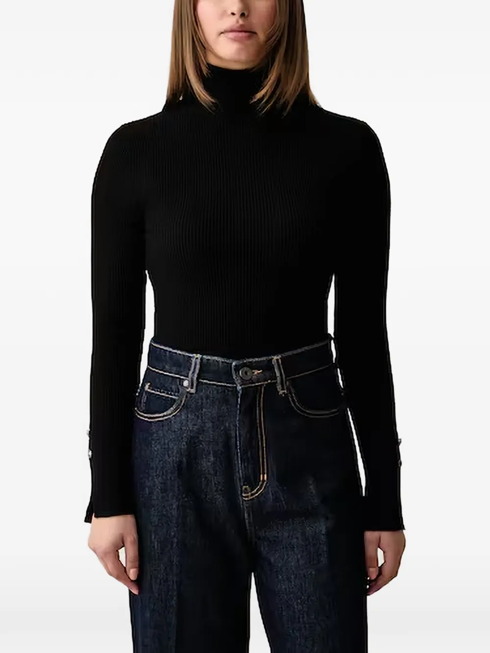 GUESS USA ribbed-knit roll-neck sweater - Nero