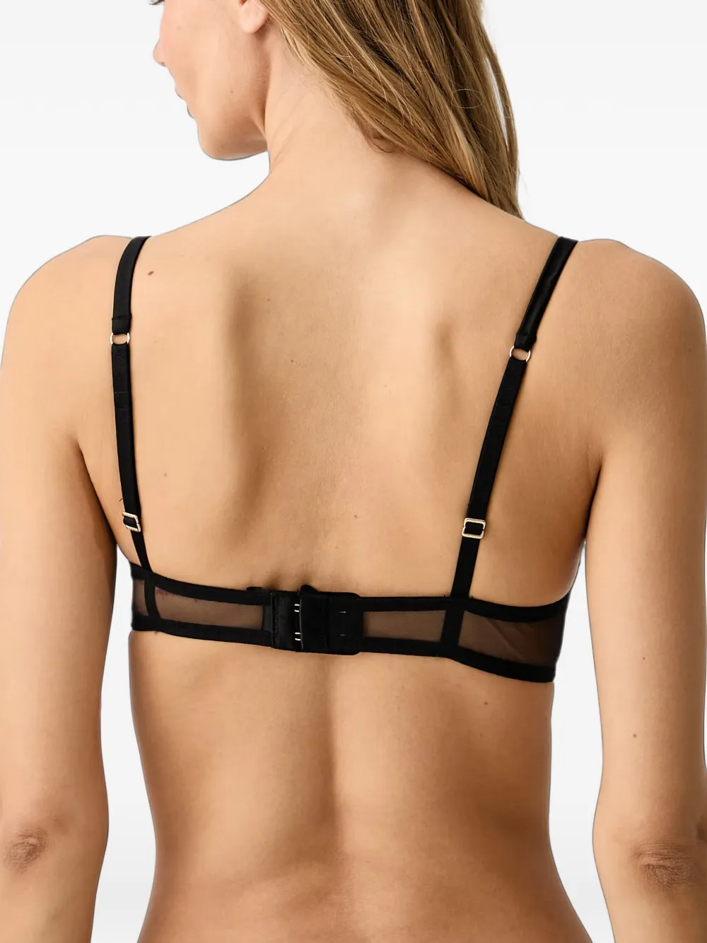 GUESS USA Jennifer mesh bh met kanten afwerking Zwart