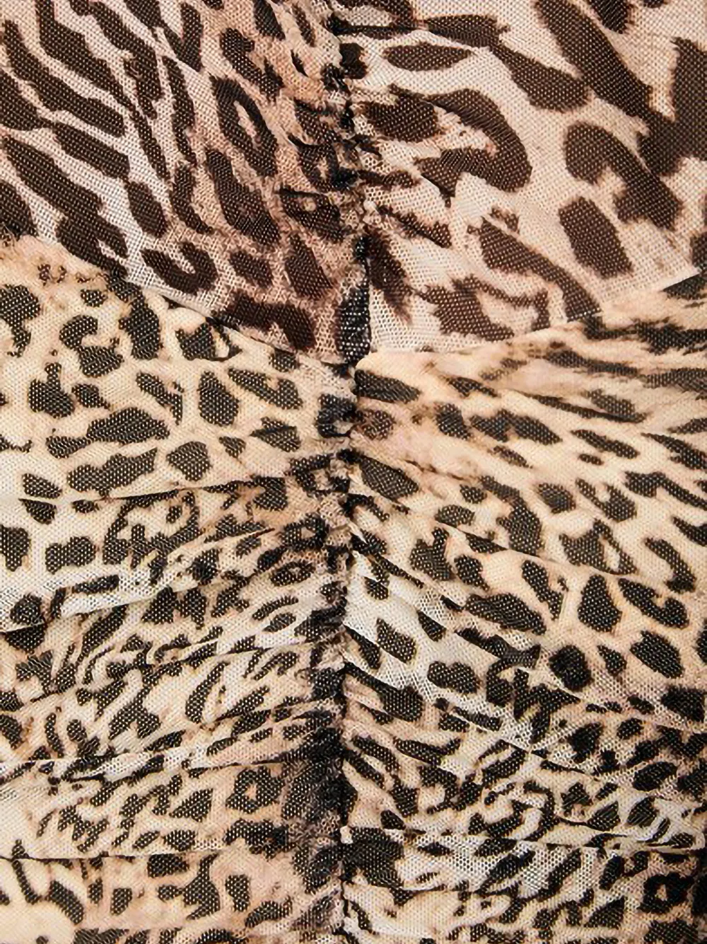 GUESS USA Zaya mini-jurk met luipaard-print en ruches Bruin