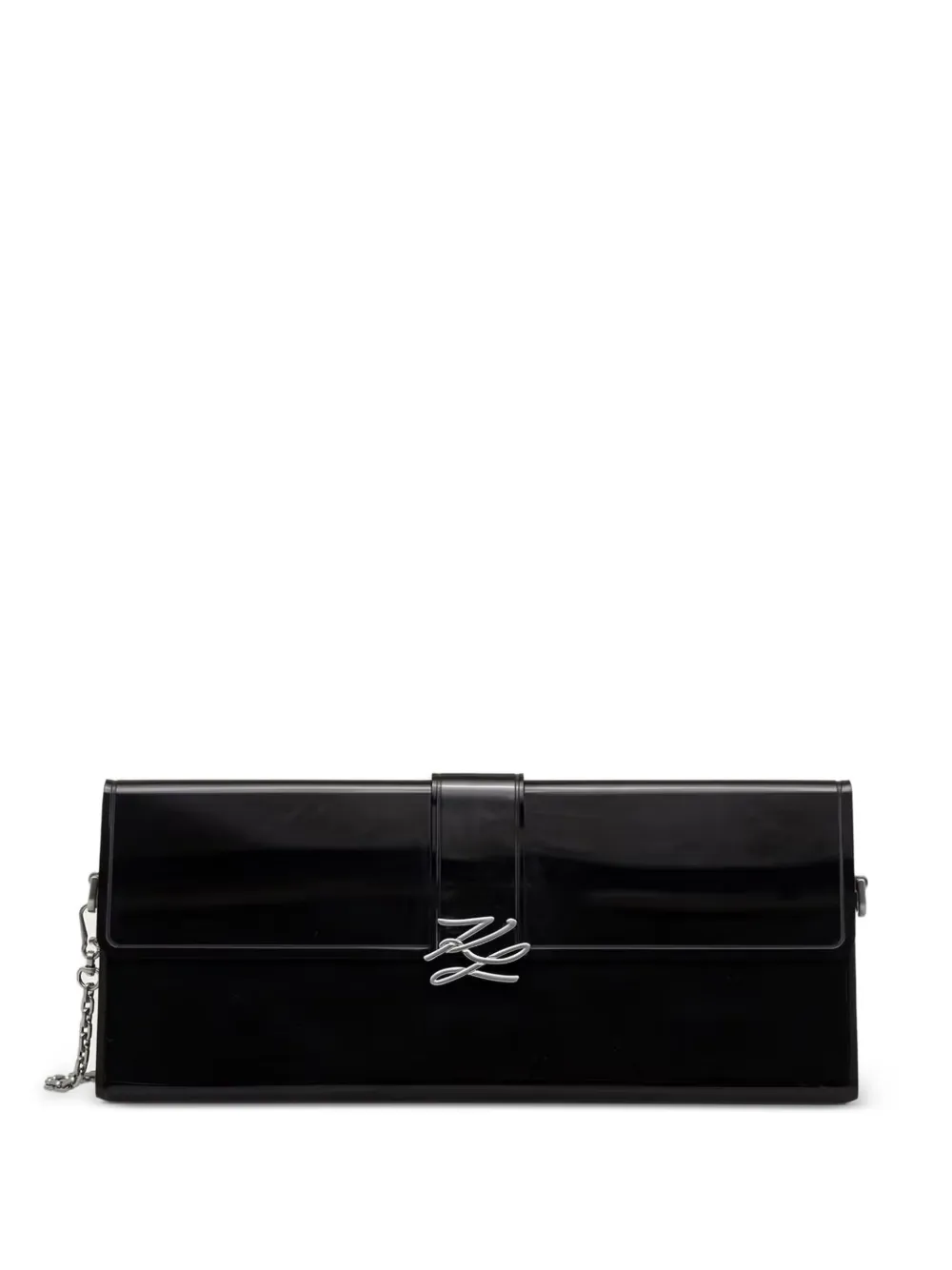 Karl Lagerfeld logo-plaque clutch bag Zwart