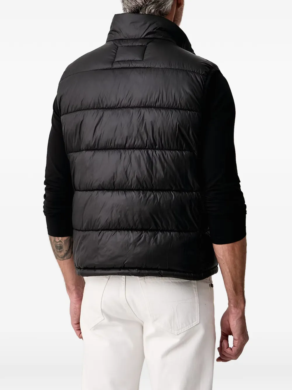 Karl Lagerfeld logo-patch quilted gilet Zwart