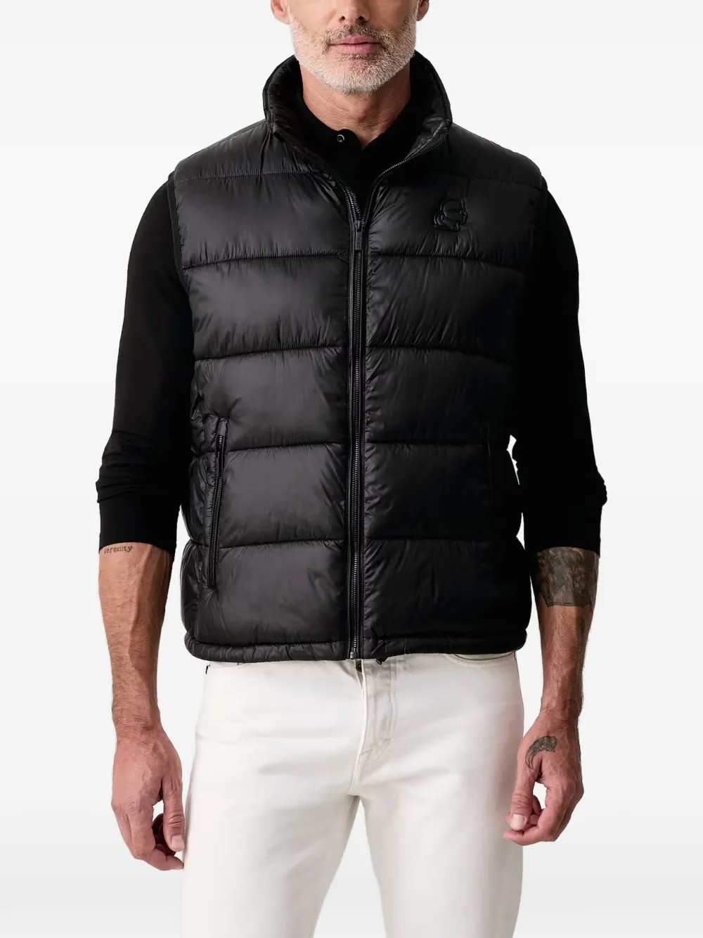 Karl Lagerfeld logo-patch quilted gilet - Noir Karl Lagerfeld logo-patch quilted gilet - Noir
