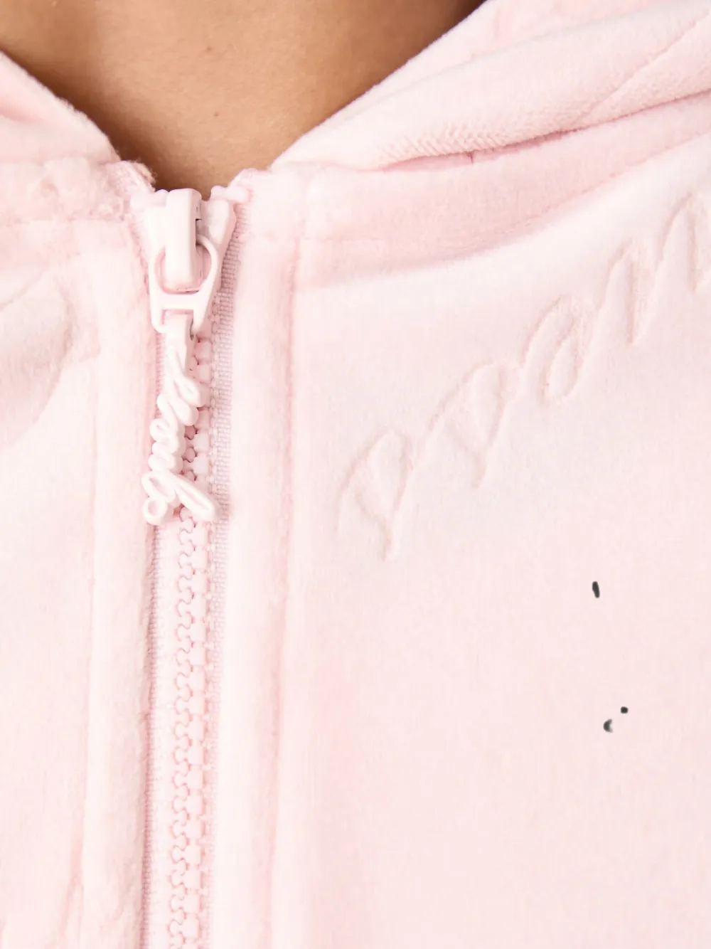 GUESS USA Loren hoodie met logo-reliëf en rits Roze