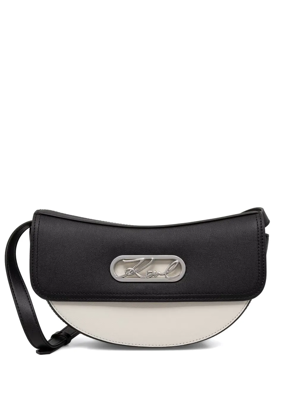 Karl Lagerfeld logo-plaque shoulder bag - Black