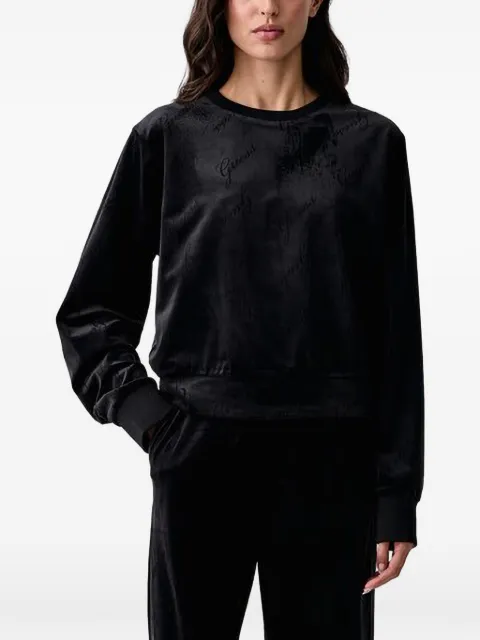 GUESS USA sudadera Loren de terciopelo con logo estampado