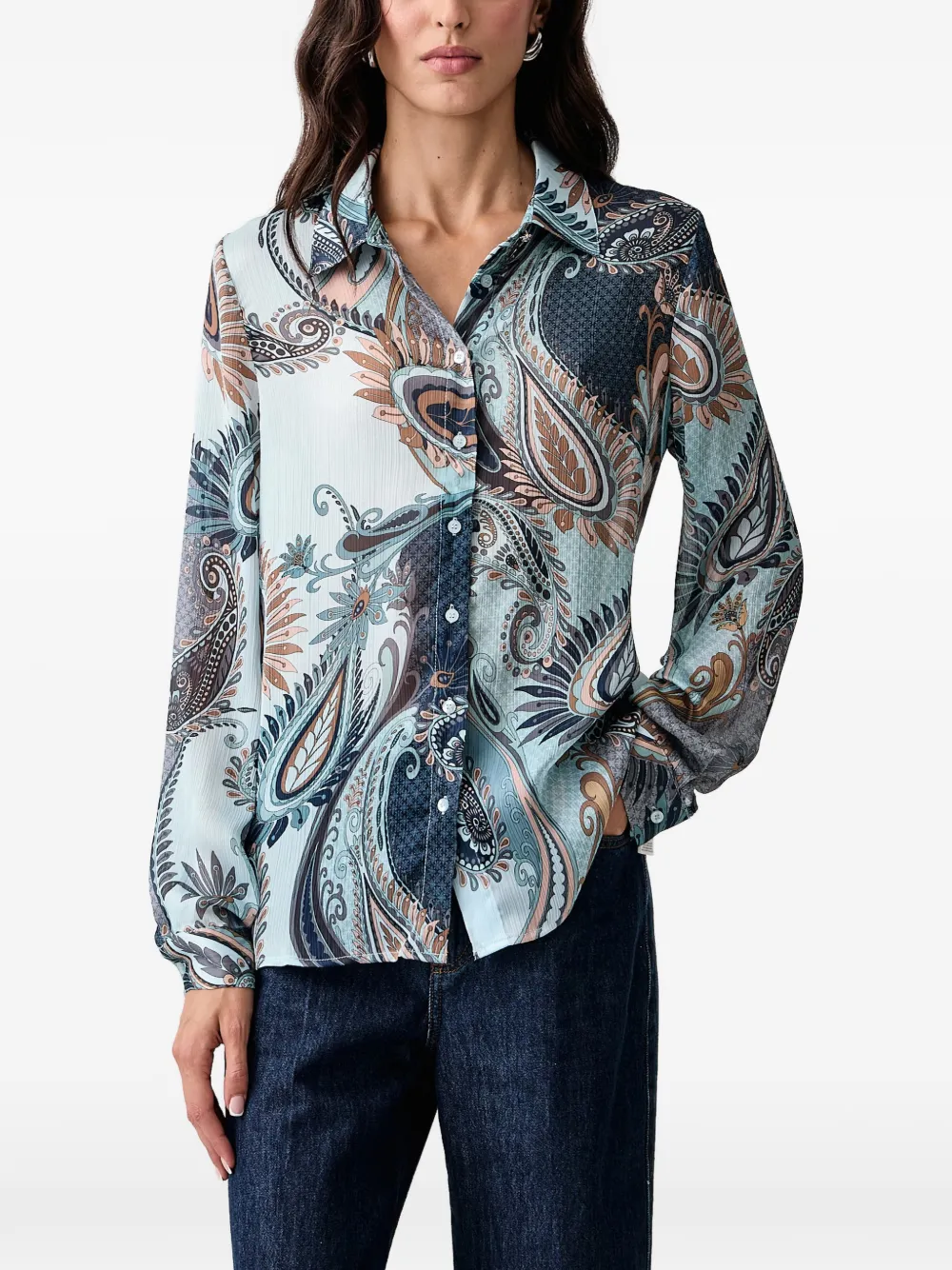 GUESS USA paisley-print shirt - Blau