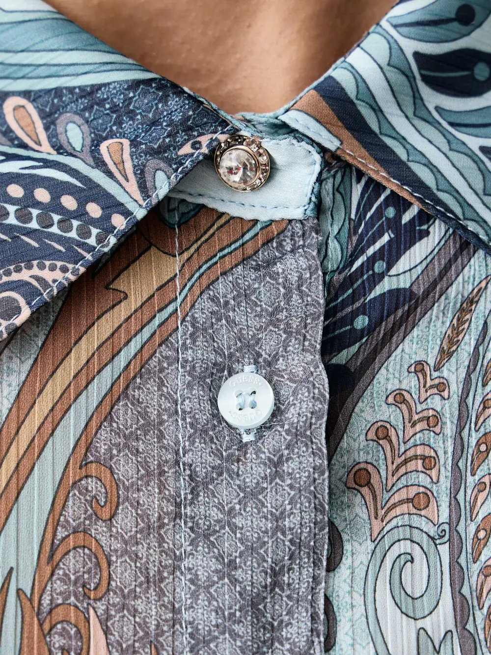 GUESS USA Overhemd met paisley-print Blauw