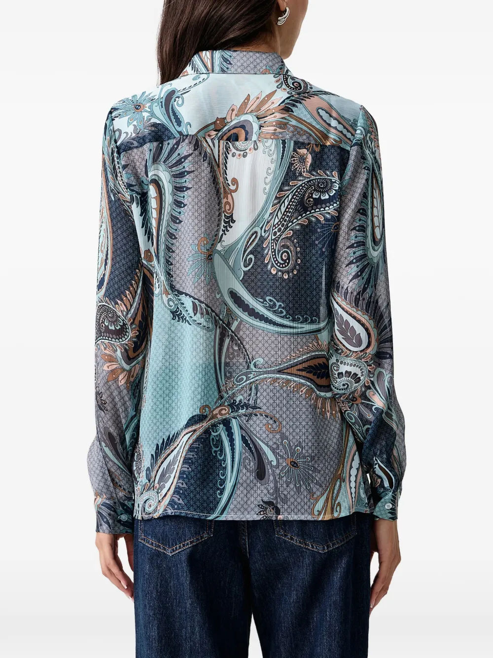 GUESS USA Overhemd met paisley-print Blauw