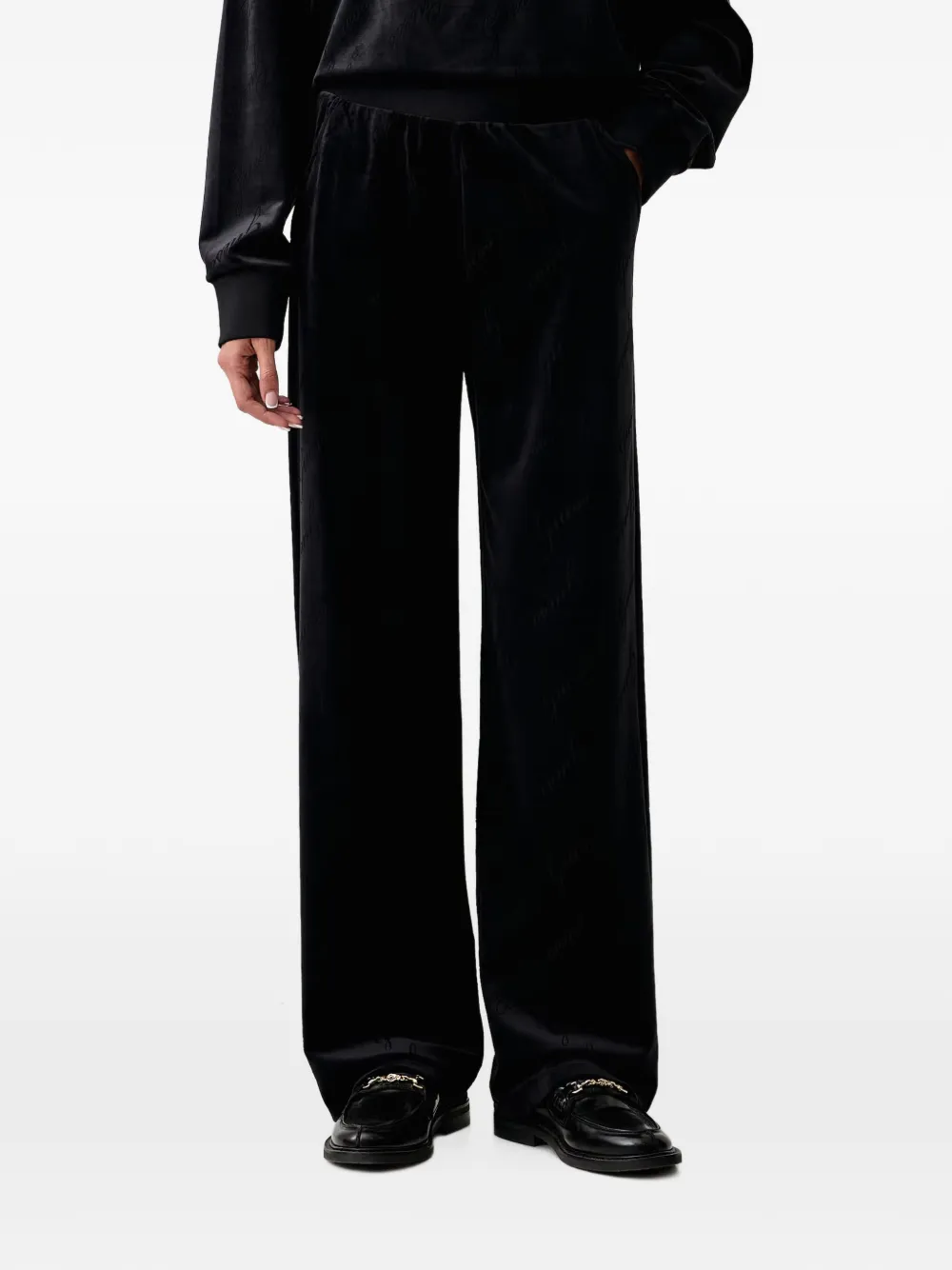 GUESS USA Loren logo-embossed track pants - Nero