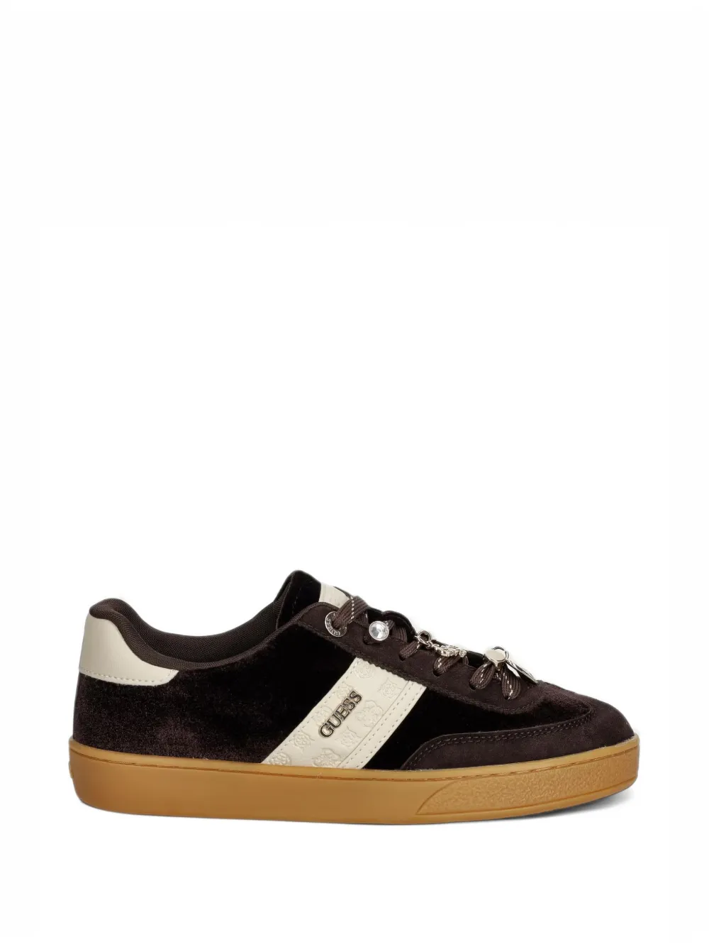 GUESS USA Naoki charm-embellished sneakers - Braun