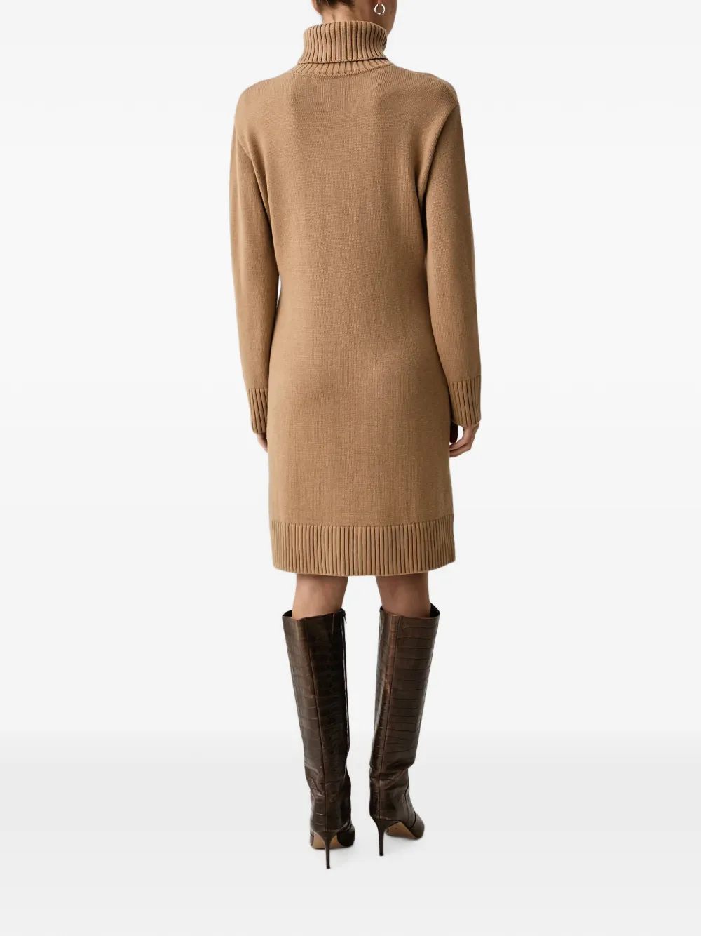 Karl Lagerfeld Mini-jurk met col en geborduurd logo Beige