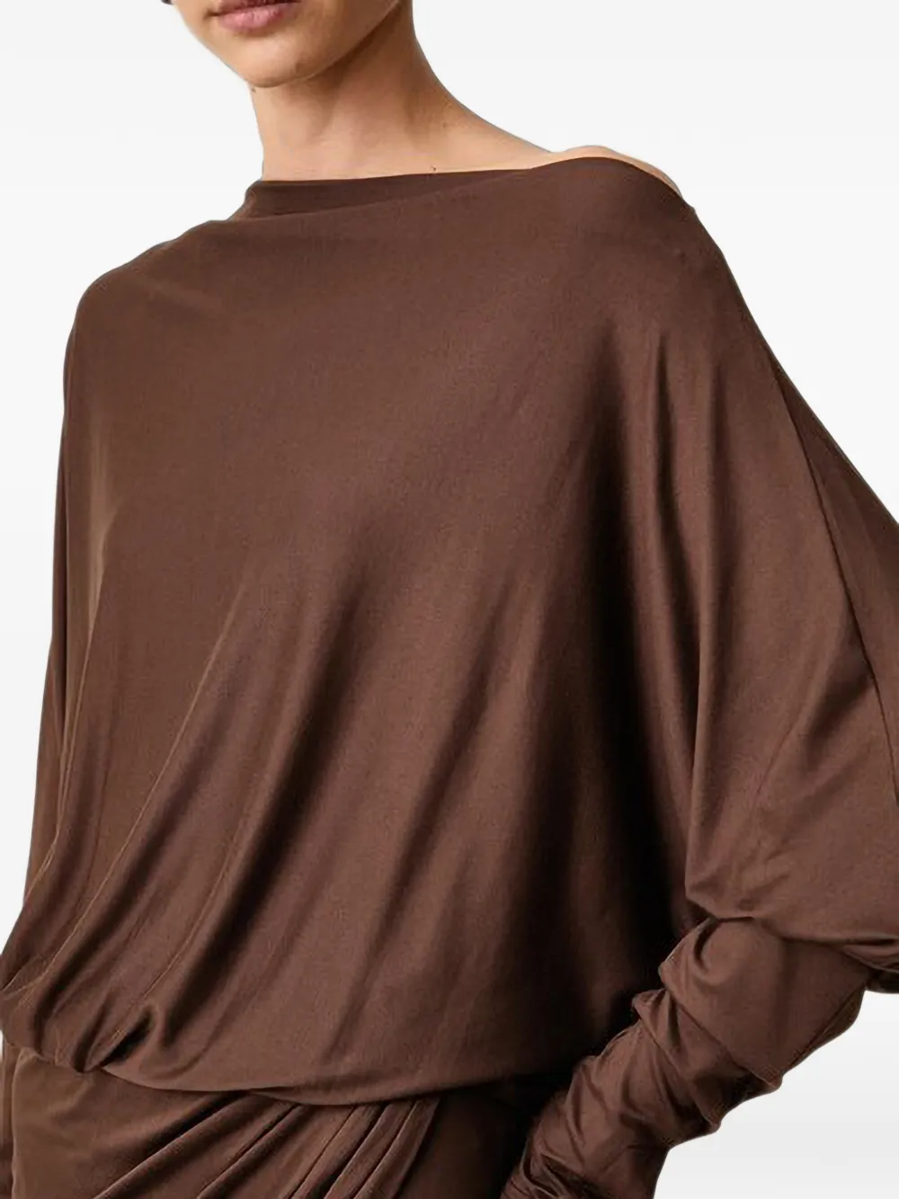 GUESS USA Camryn off-shoulder gedrapeerde mini-jurk Bruin