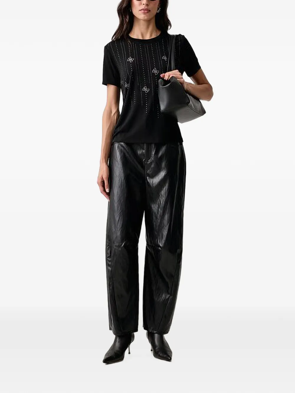 GUESS USA T-shirt verfraaid met stras Zwart