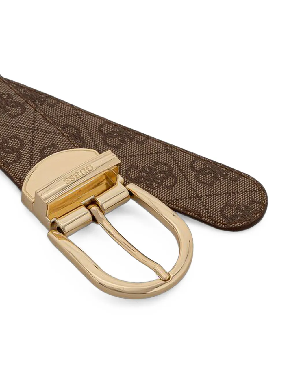 GUESS USA Yvonne omkeerbare riem met monogram-print Bruin