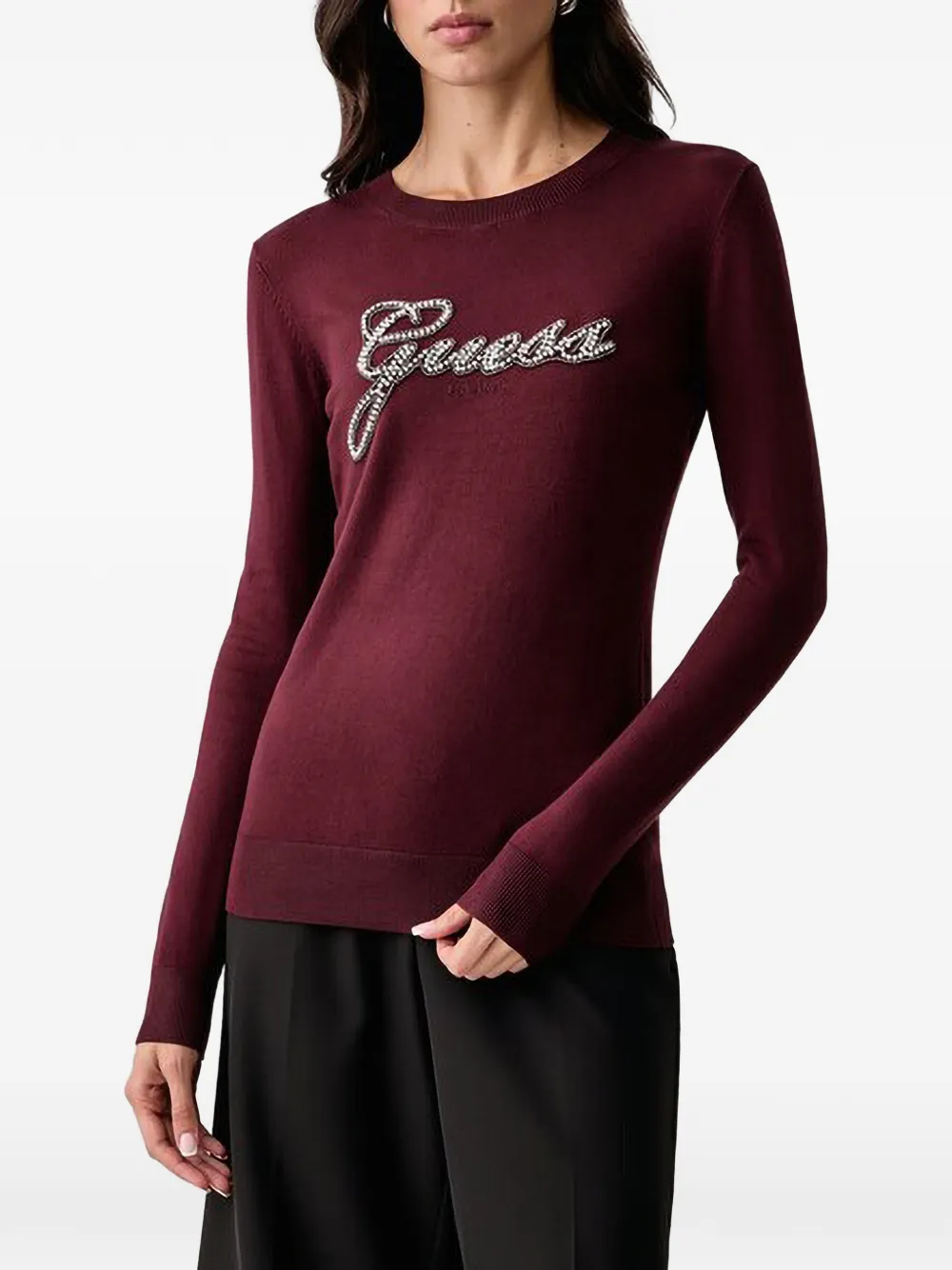 GUESS USA Sweater verfraaid met logo Rood