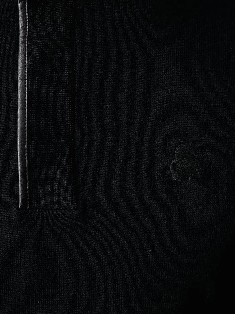 Karl Lagerfeld Trui met logo-patch en kwartrits Zwart