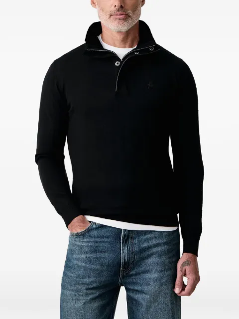 Karl Lagerfeld quarter-zip logo-patch sweater