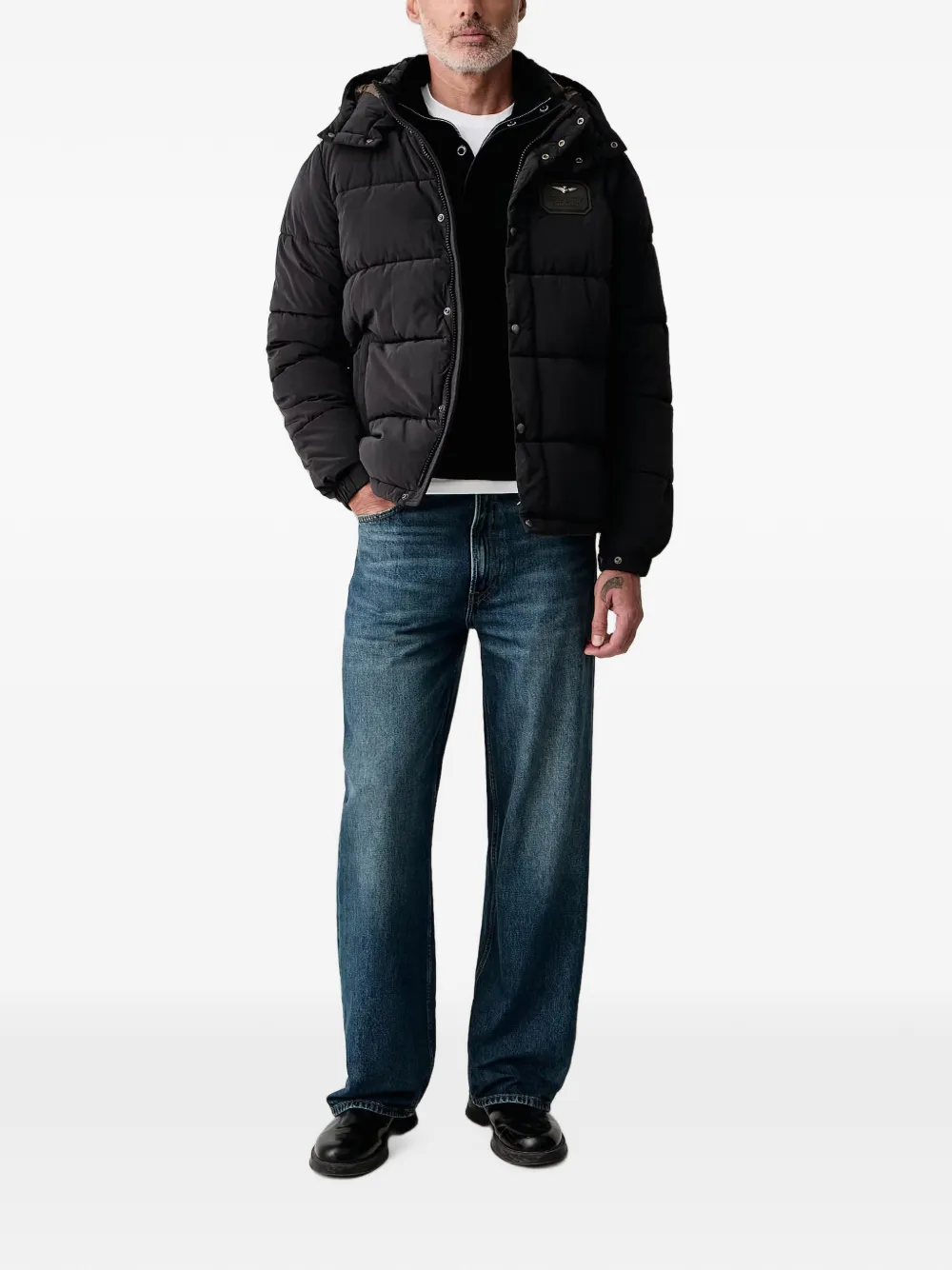 Karl Lagerfeld Trui met logo-patch en kwartrits Zwart