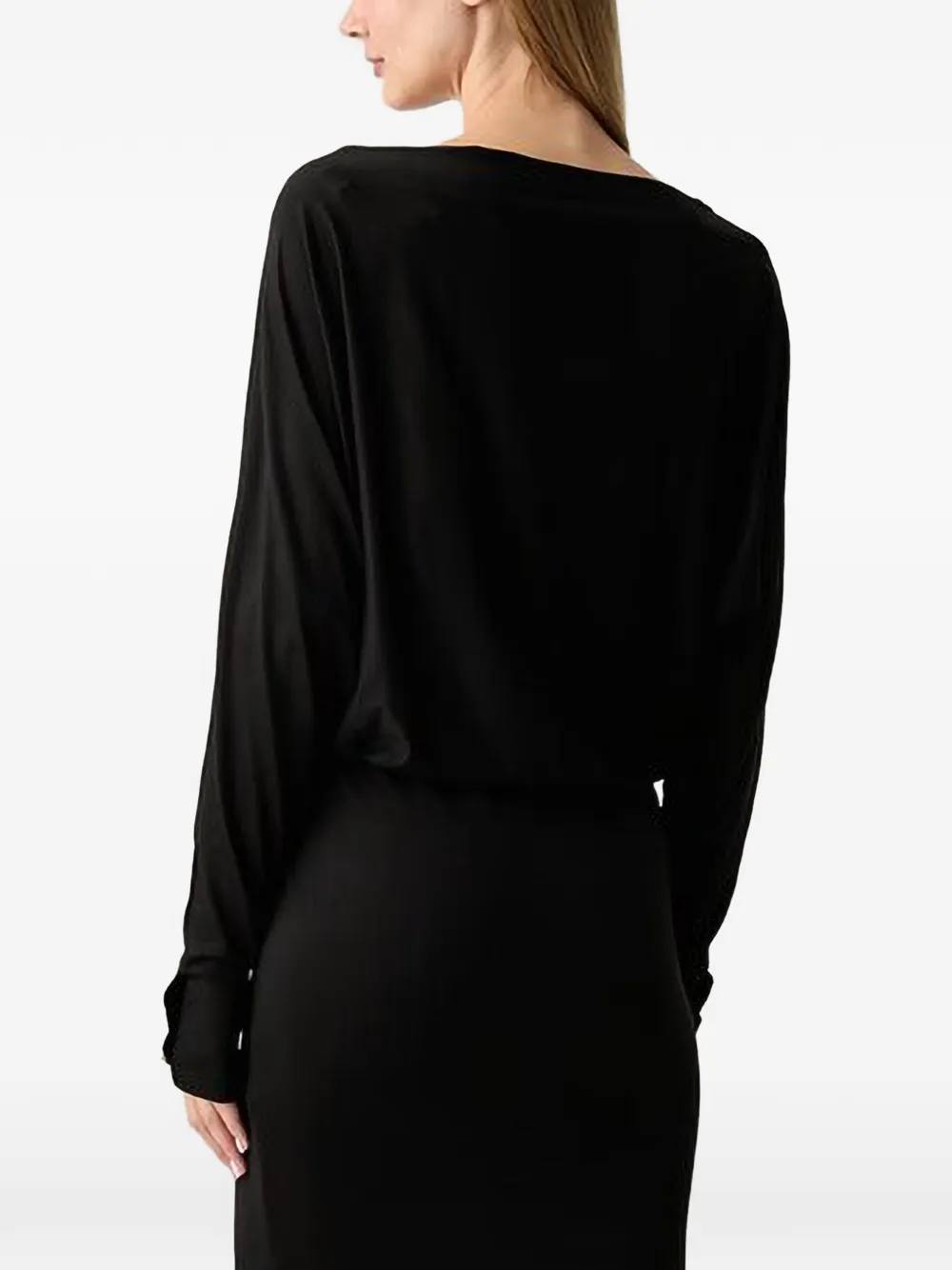 GUESS USA Camryn gedrapeerde mini-jurk met boothals Zwart