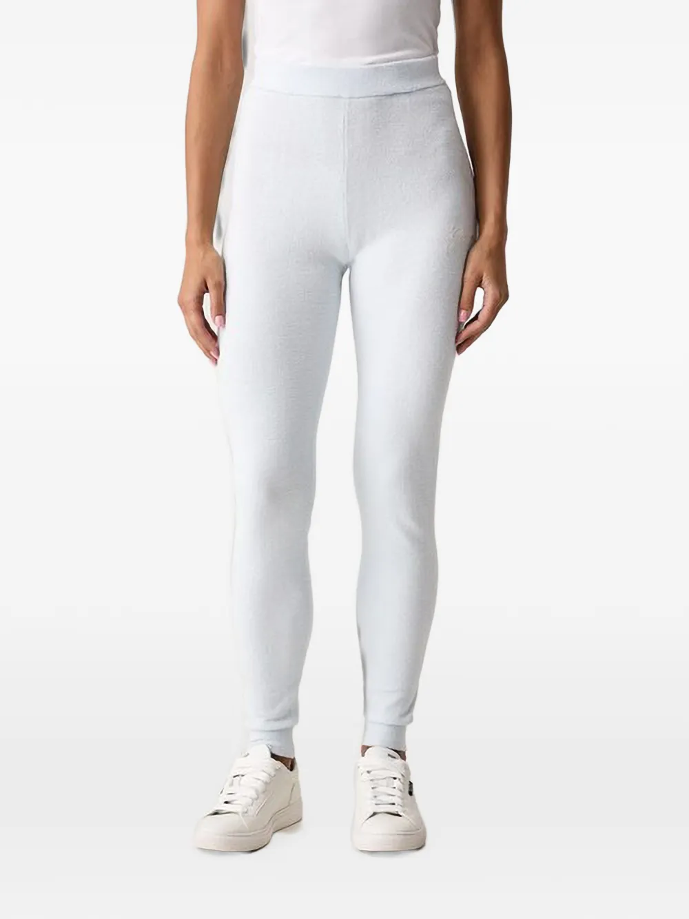 GUESS USA Aria logo-embroidered bouclé trousers