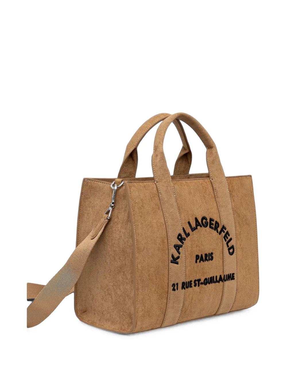 Karl Lagerfeld Rue St-Guillaume shopper met geborduurd logo Beige