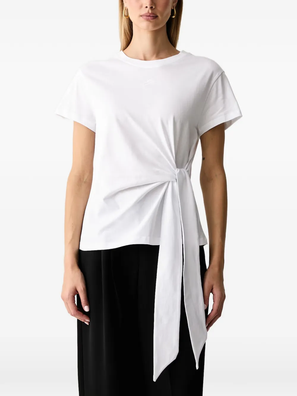 Karl Lagerfeld Blouse met gestrikte hals Wit